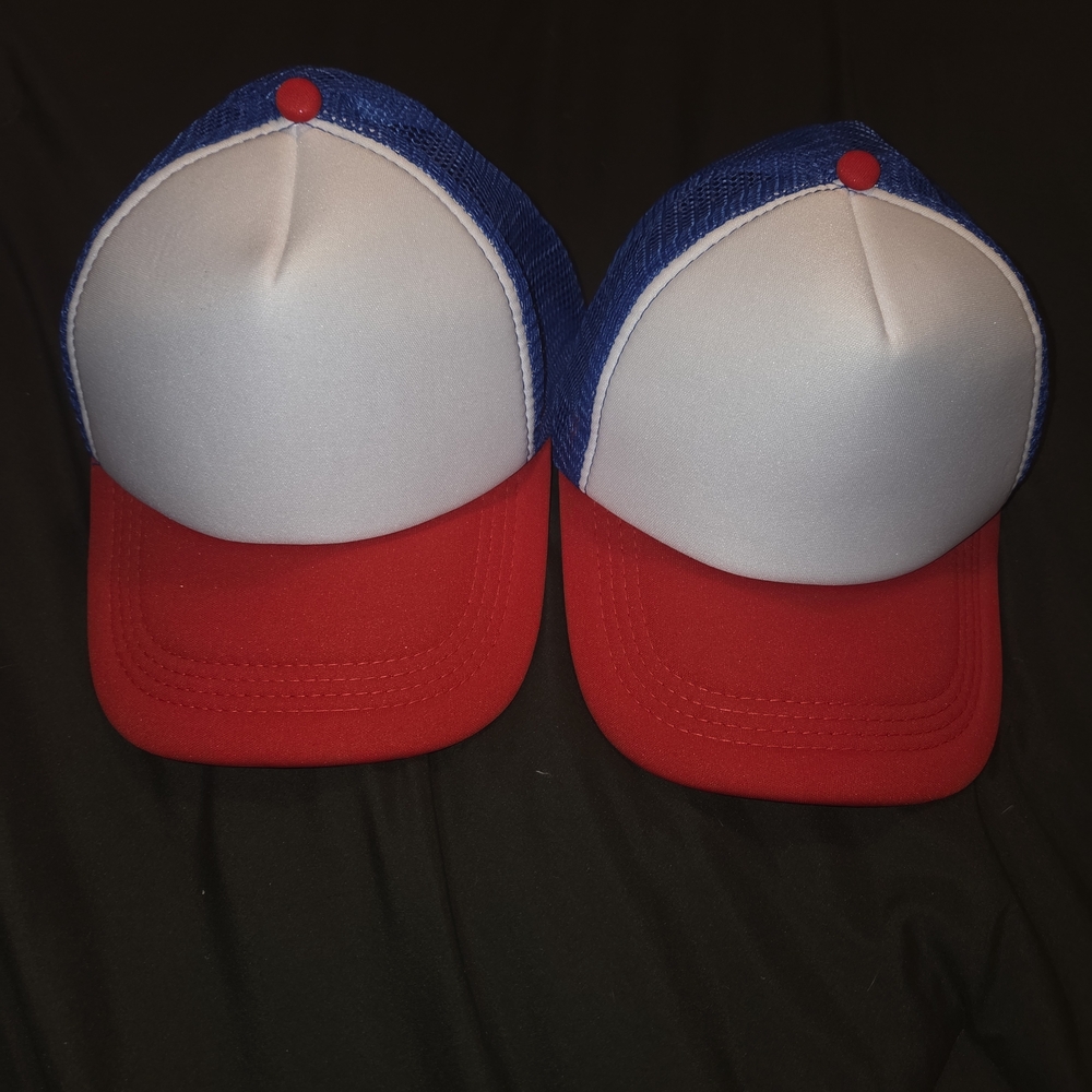 2 New- Blank Red White & Blue Snapback hat Baseball cap